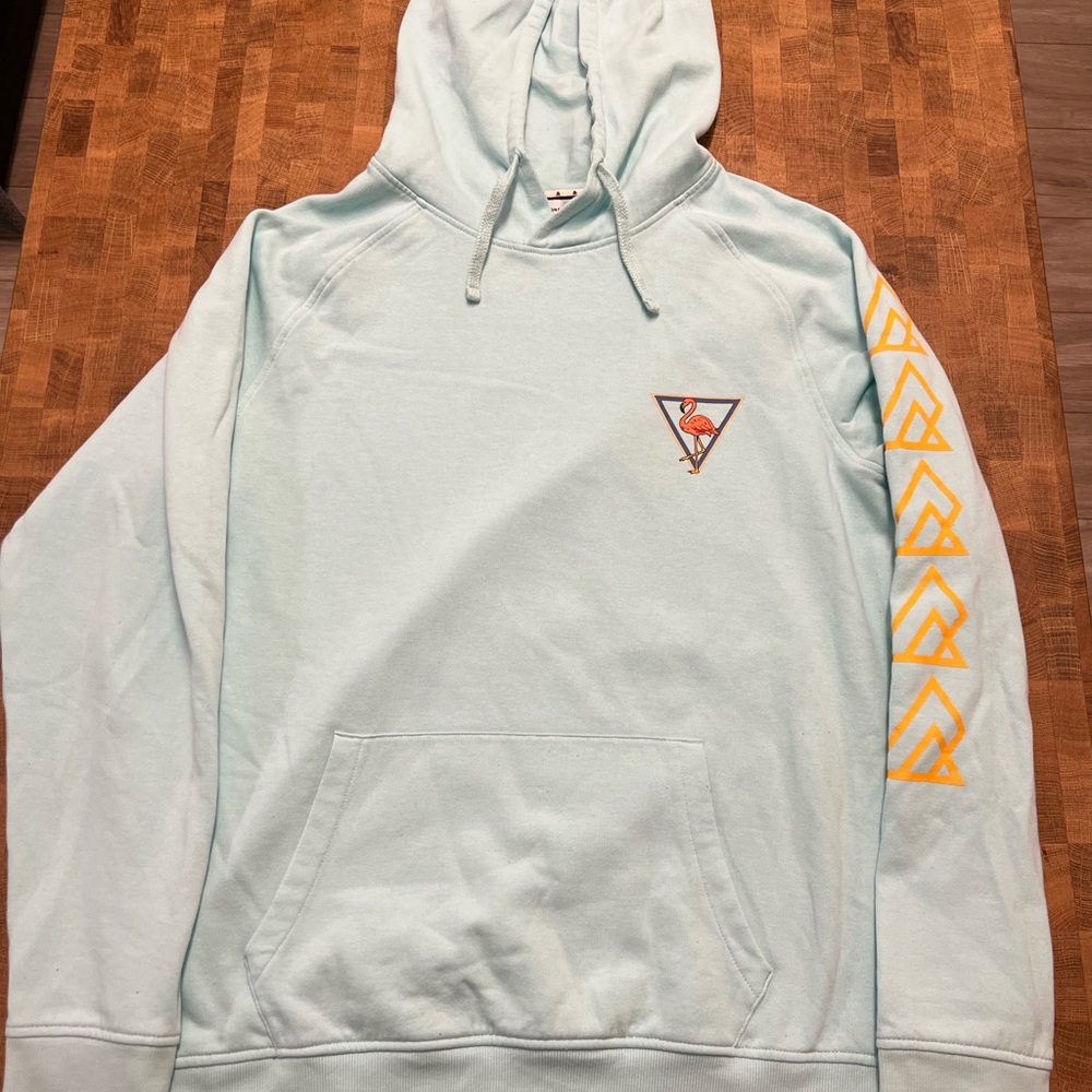 Light Blue Hoodie with Yellow Accents
